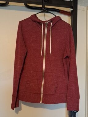 Women’s Marled Red Zip Hoodie